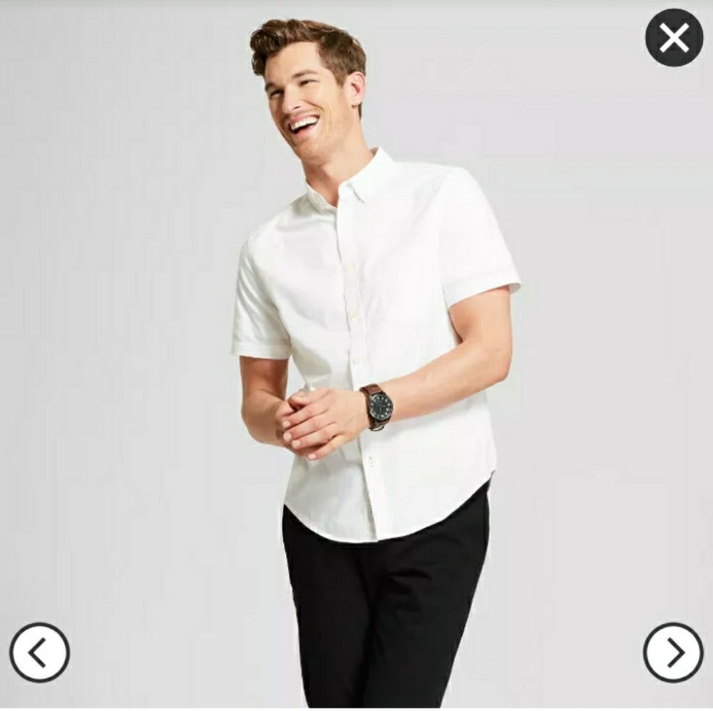 Short sleeve button down dress shirt